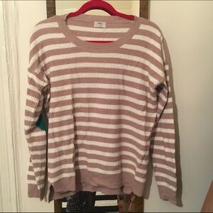 Madewell thermal sweater with heart elbow patches